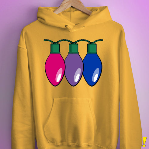 Bisexual Pride Christmas Lights Hoodie - Mustard